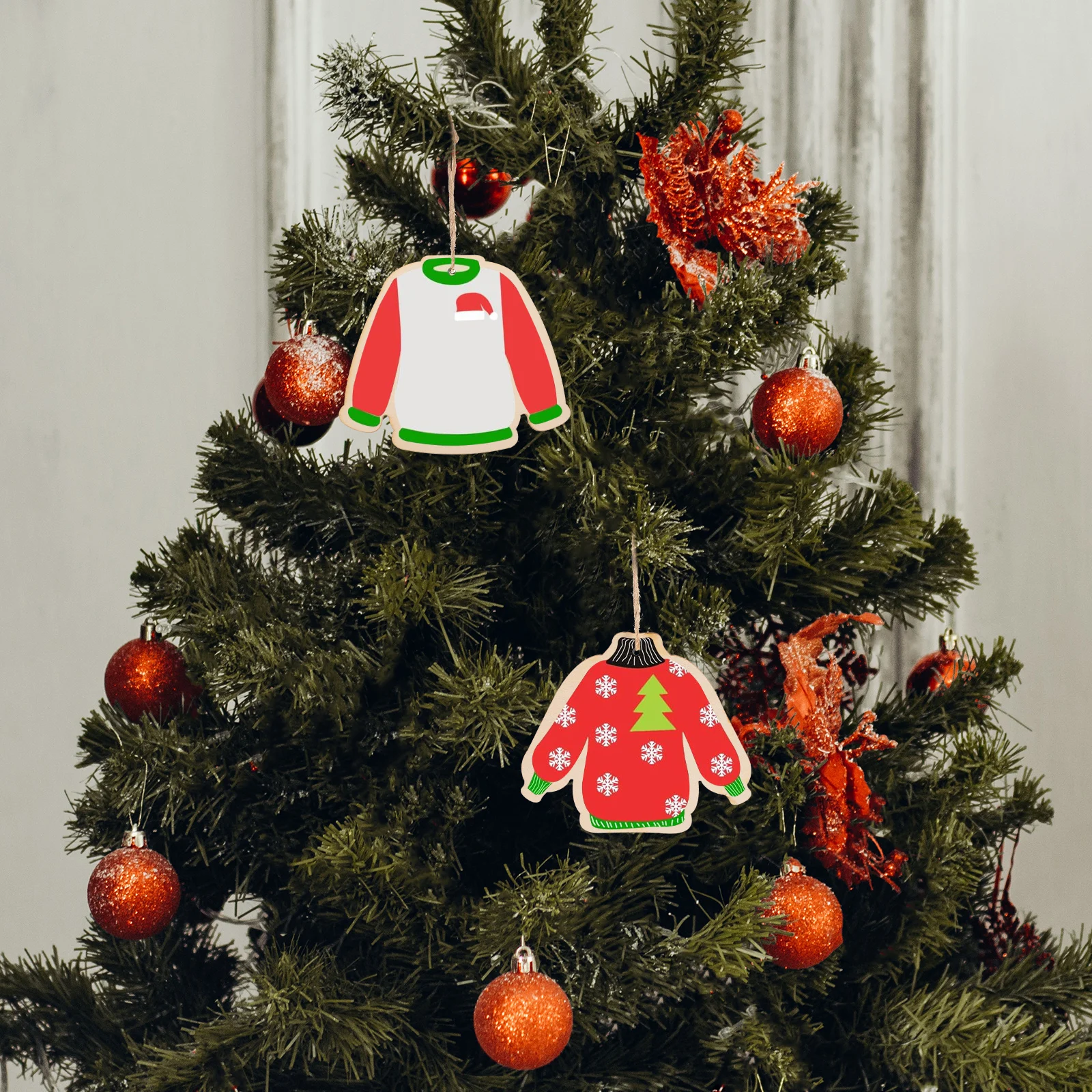 

1 set 1 Set Blank Wood Chips Diy Christmas Wooden Ornaments Unfinished Slices For Painting Hanging Crafts Graffiti Pendant