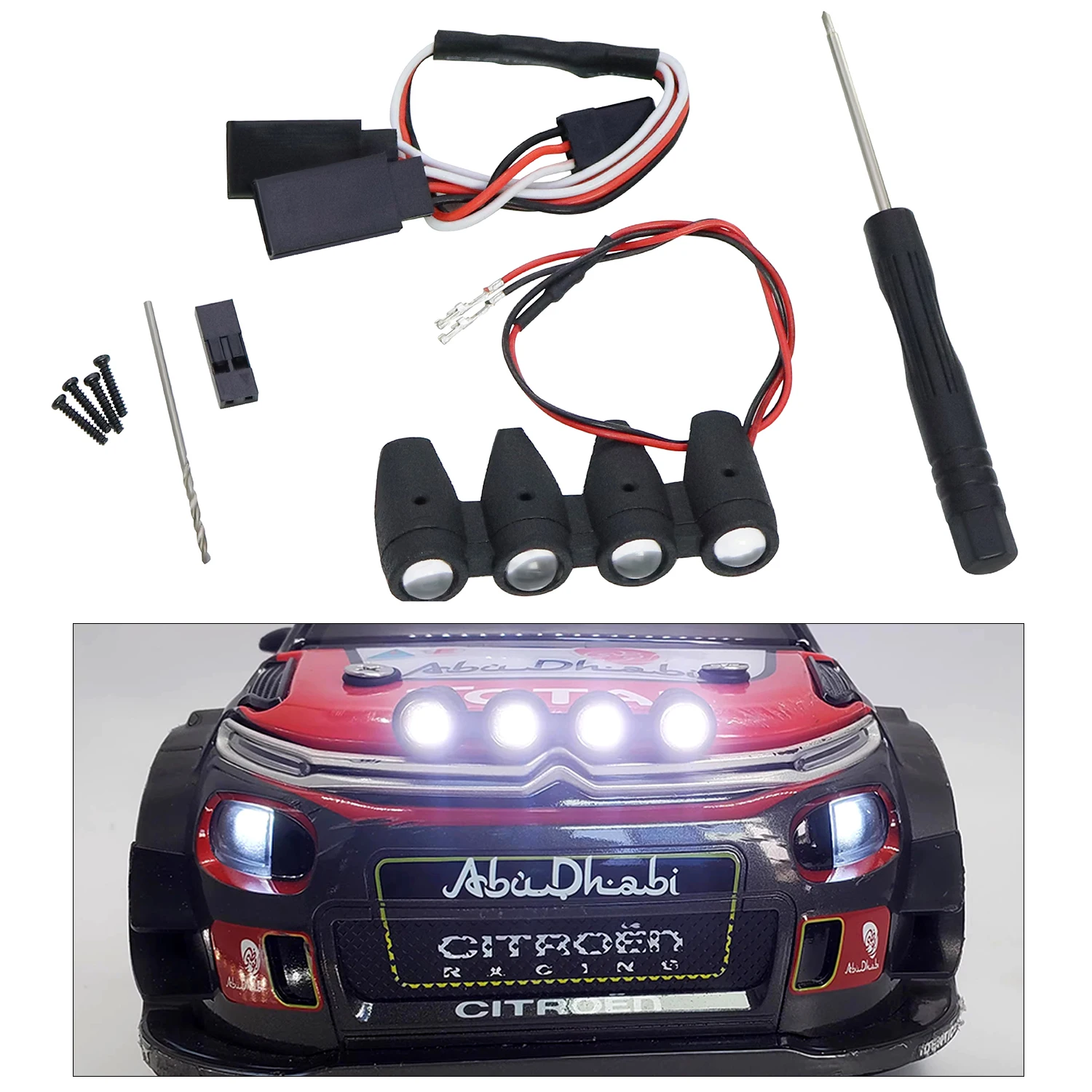 

For HYPER GO 1/14 MJXRC 14303 C3 WRC Rally RC Car 5V LED Simulation Boat Light Spotlight Upgrades Parts Accessories