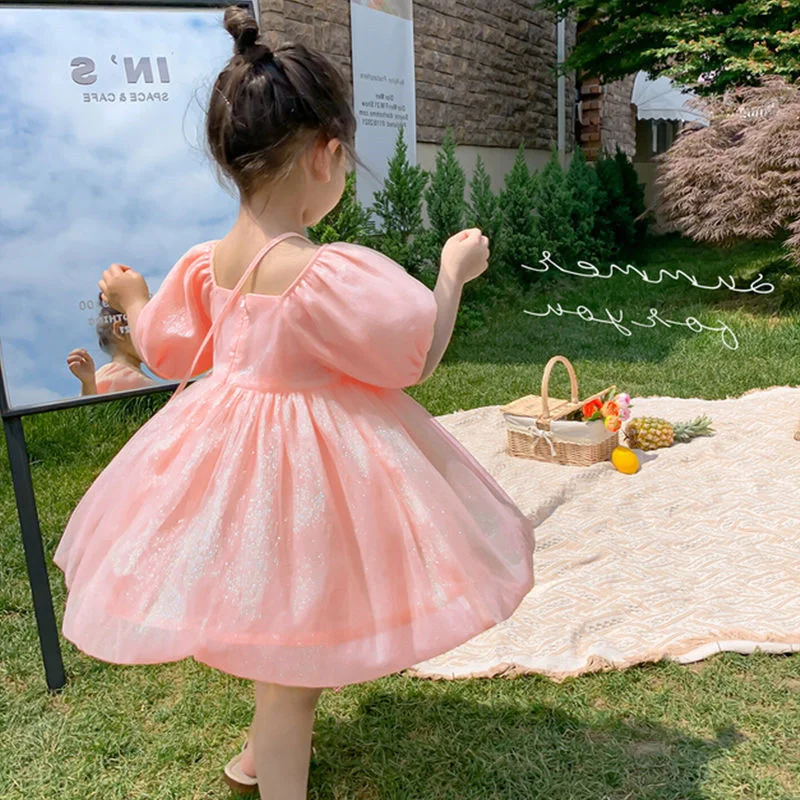 Girl Dress Kids Baby Party Evening Gown 2023 Yellow Spring Autumn Cotton Flower Girl Dress Tutu Toddler Children Clothing