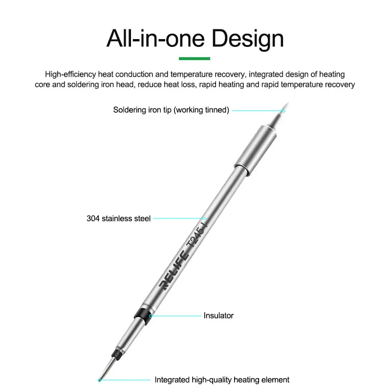 Imagem -06 - Relife Rl-t245 Dicas Universal Jbc C245 Ponta de Ferro de Solda Compatível para Xsoldering T245 Estação de Solda Gvm T245 Mão