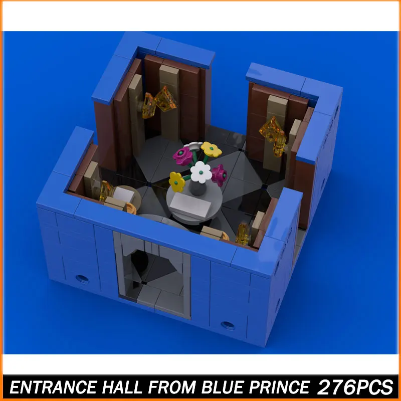 

Строительные блоки MOC, серия Street View, синий зал, модель «сделай сам», сборка кирпичей, головоломки, игрушки, сборка, рождественские подарки, 276 шт.