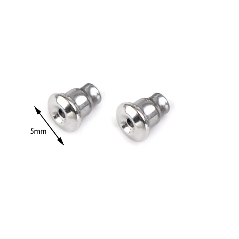 5mm 50pcs Stainless Steel Earring Backs for Studs Earring Backs Replacement DIY Jewelry Making Supplies for Earrings