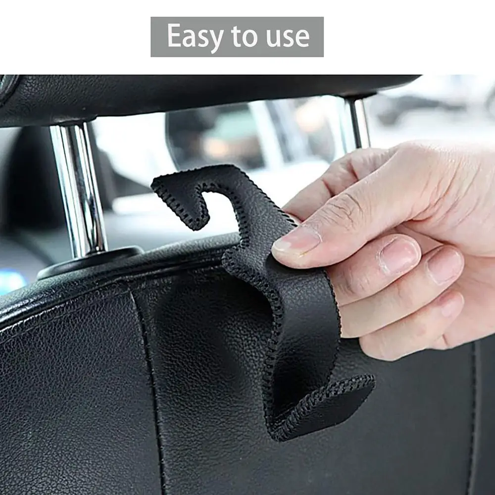 Auto Interior Accessories Purses Bags Rear Rack Hidden Car Seat Headrest Hooks Leather Back Seat Hanger Storage Holder