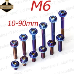 FLAWLESSTI M6x10-90 mm Gr5 Titanium Bolts Front Fender Chain Cover Engine Pipe Brake Line Bolt For Yamaha Xmax 300 Forza 350