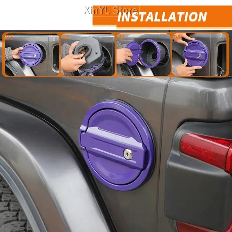 Fuel Filler Door Locking Gas Tank Cap Cover for Jeep Wrangler JL 2018 Up Car Exterior Accessories