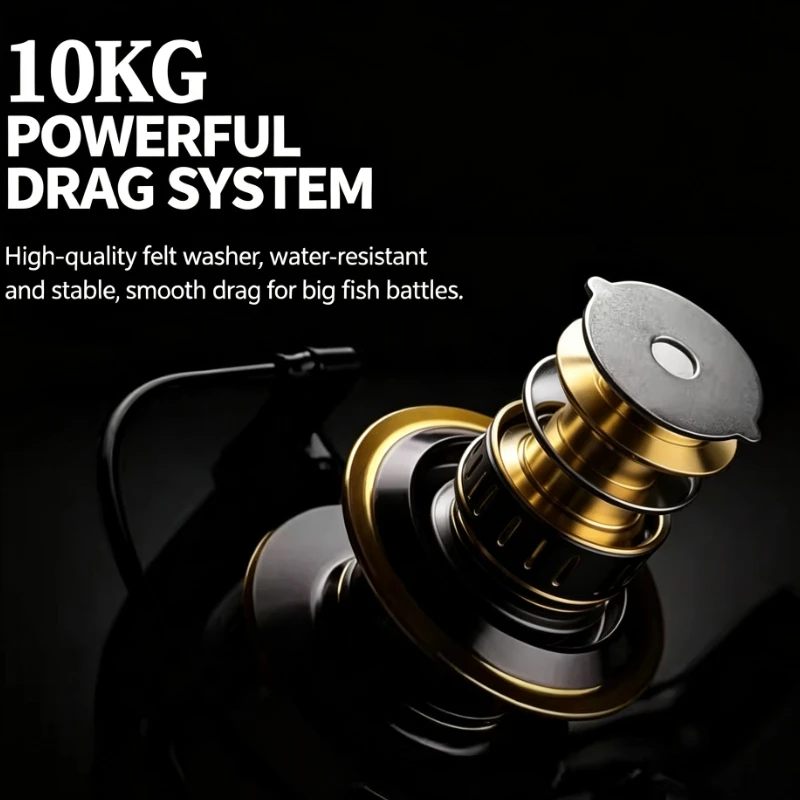 Full Metal Saltwater Resistant Spinning Reel Long Cast Fishing Reel for Sea Rock Lure Angling Heavy Duty Durable Smooth Drag