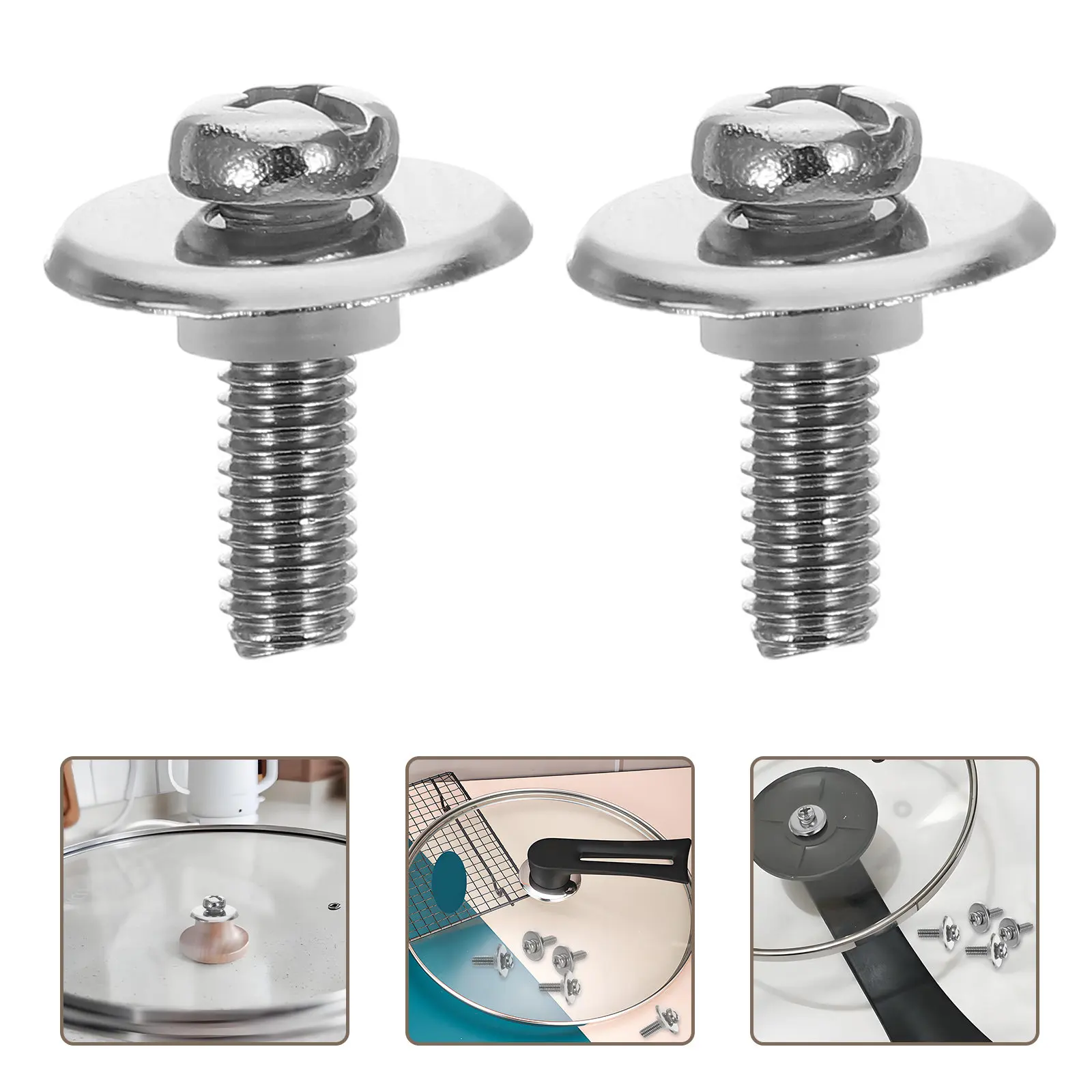 30Sets Pot Lid Accessories M5 Stainless Steel Screws Silicone Gaskets Kitchenware Lid Fastening Replacement Parts for Cookware