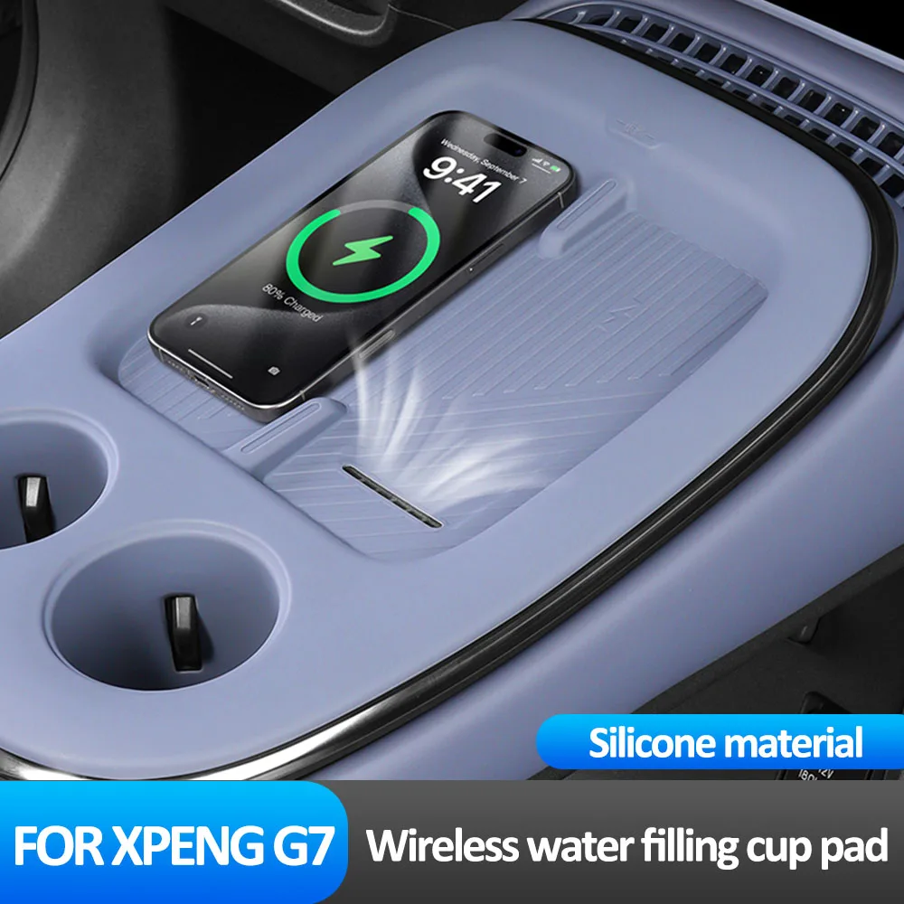 

Wireless Water Filling Cup Pad For Central Control For Xpeng G7 2025 2026 Interior Accessories Original Car Color Silicone Pad