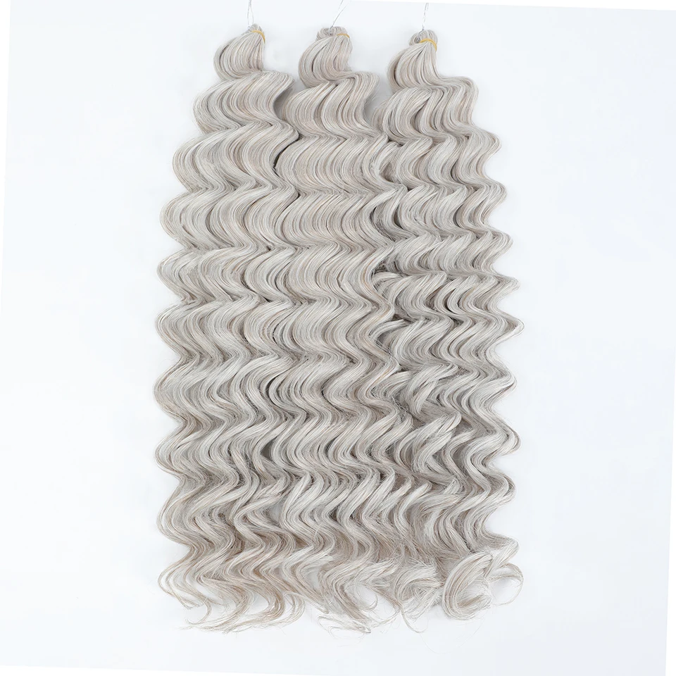 Tiefe Welle Twist Flechten Haarverlängerungen für Frauen Hochwertige synthetische Häkelzöpfe Haar 24 Zoll Ombre Bug Braun Afro Locken – Detail 15