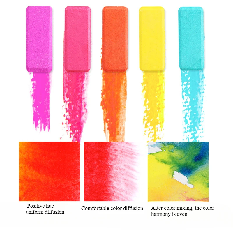 36/48/60/72 Color Iron Box Solid Watercolor Paint Watercolor Painting Primer Complete Set Portable Powder Hand-painted Painting