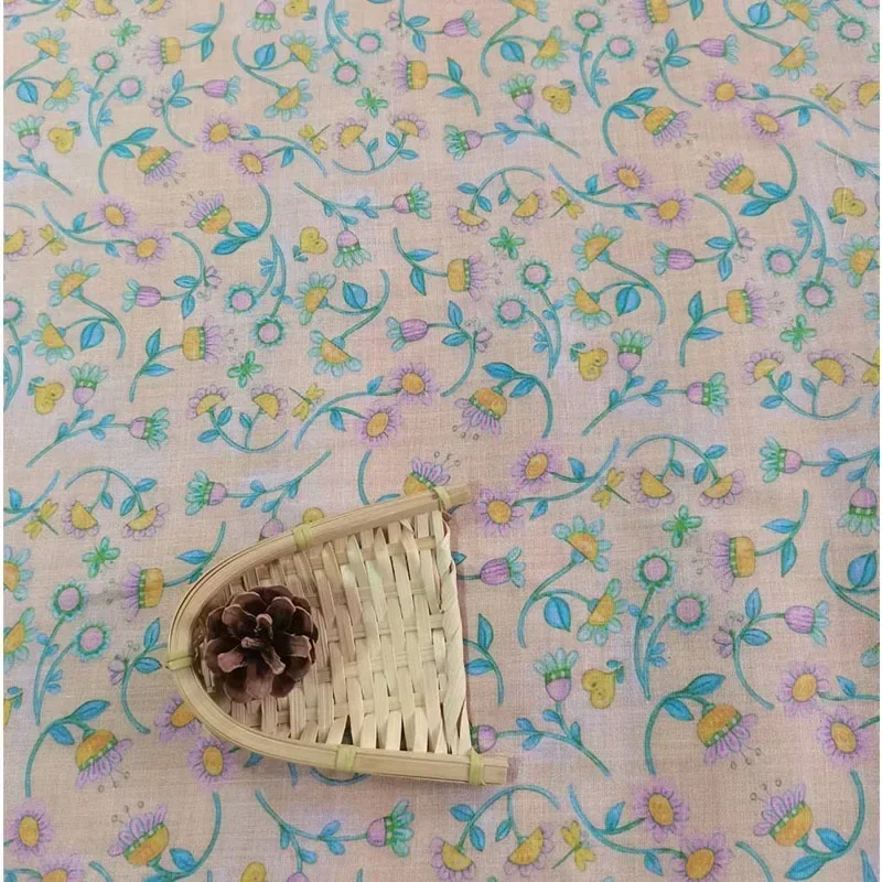 

100% Natural Ramie Cloth Printed Fabric High Quality Summer Dress DIY Handmade Robe Lion Abaya Sewing