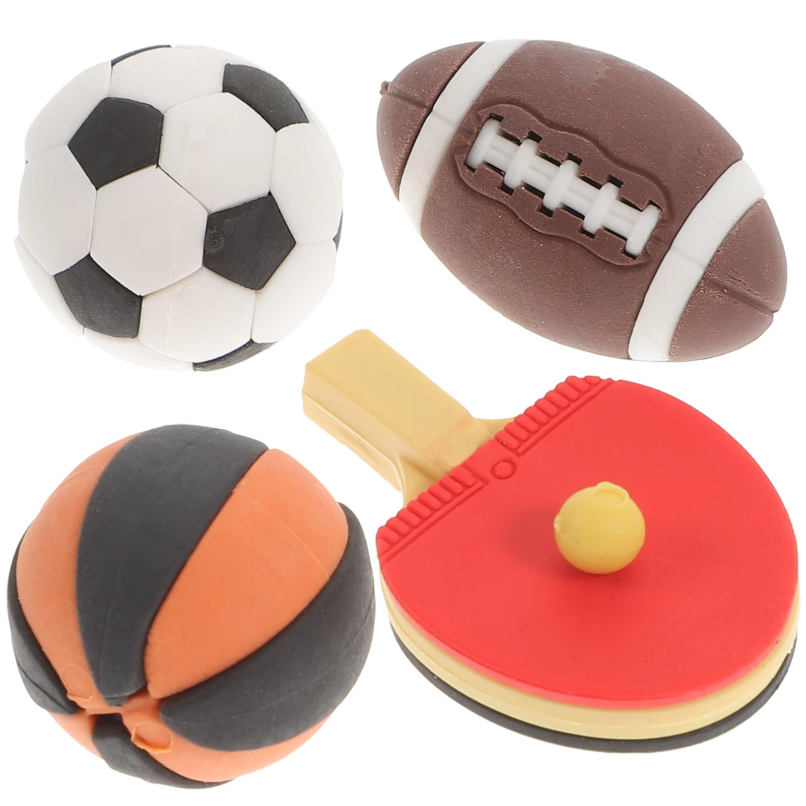 4 Pcs Simulation Ball Model House Decoration Children’s Toys Mini Tools Supplies Desktop Football Basketball