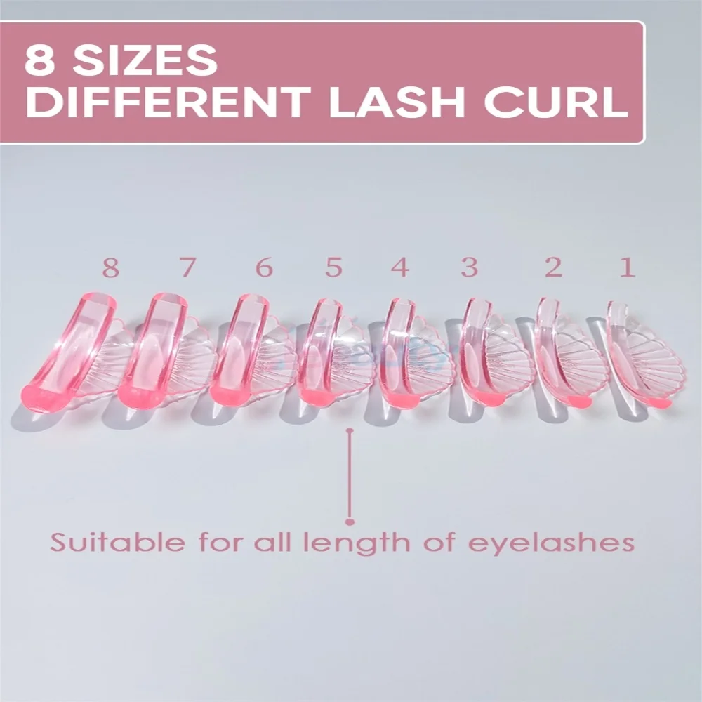 Libeauty 8 Paar kleberfreie Silikon-Wimperndauerwellen-Pads, klebriges Wimpernlift-Schild, Heben, 3D-Wimpernzange, Zubehör, Make-up-Werkzeug – Detail 5