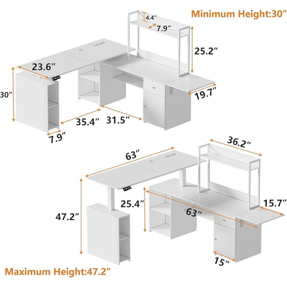 Solid wood computer desk, 55 inch foldable writing computer desk, suitable for home office, simple study makeup workstation