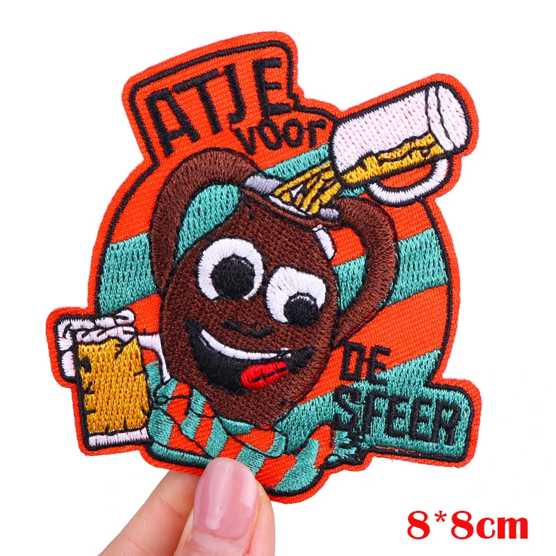 Nederland Kruikenstad embleem volledig geborduurde patch op kleding DIY Nederland carnaval opstrijkbare patches voor kledingdecoratie