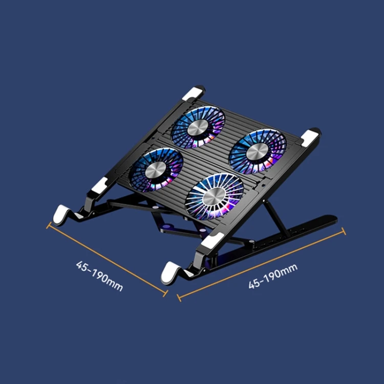 Notebook Radiator with Pressure Fan and Turbine Fan,Adjustable in Seven Gears for Cooling,With Foldable Phone Bracket