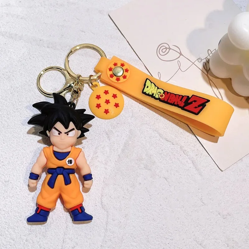 Anime Dragon Ball Keychain Fashion Jewelry Son Goku Vegeta Piccolo Action Figures 8CM PVC Key Ring for Men Women Bag Pendant view 6