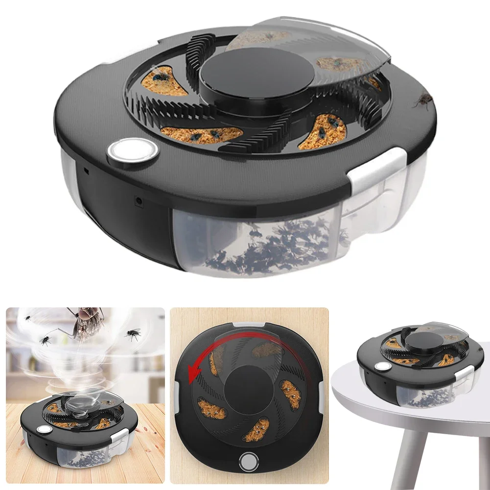 

USB Electric Fly Trap with Baits Automatic Pest Catcher Household Fly Catcher for Home Kitchen Garden
