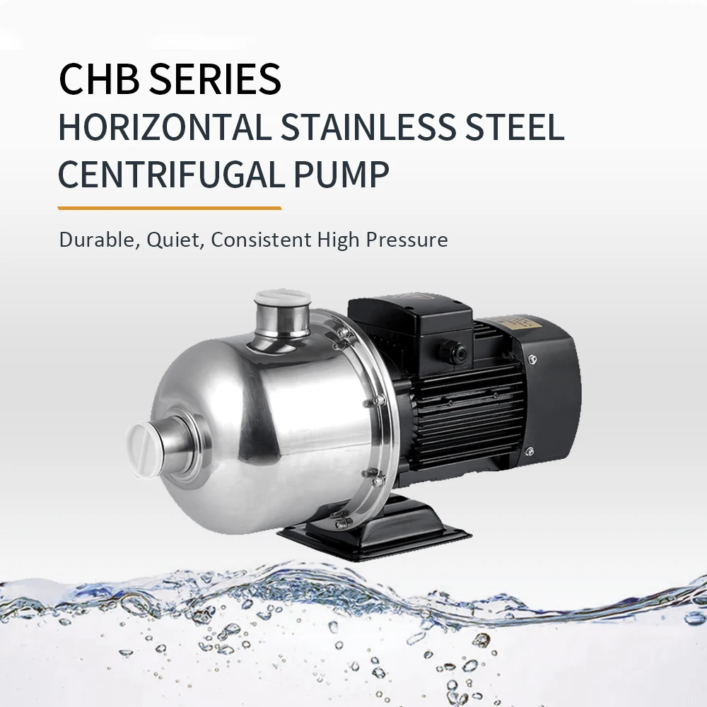 0.5HP Low Noise 304 Stainless Steel Horizontal Multistage Pump Heavy Duty Industrial Centrifugal Booster Pump
