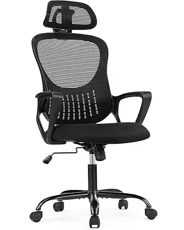 

q Ergonomic High-Back Mesh Rolling Work Chairs with Wheels and Adjustable Headrests