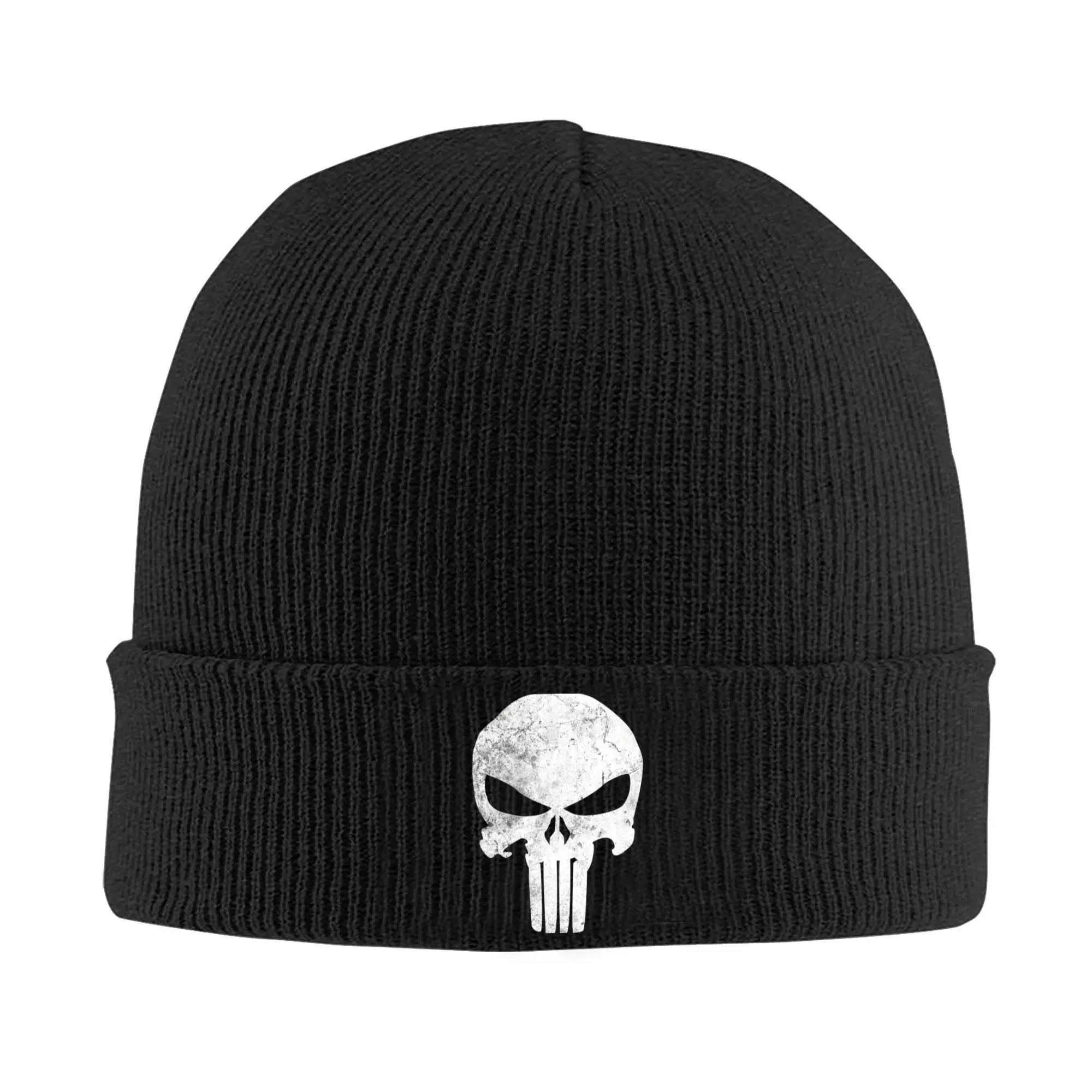 Custom Punisher Skull Beanie Cap Unisex Winter Warm Bonnet Homme Knit Hat Hip Hop Outdoor  Skullies Beanies Hats For Men Women