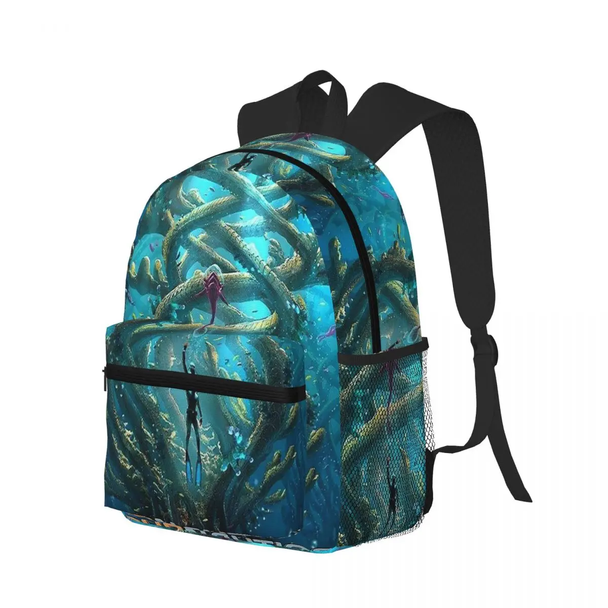 Mochila escolar con diseño de la película Subnautica: Below Zero, ideal para estudiantes, para ir al colegio, para hacer senderismo, para viajar y para el día a día, tanto para niños como para niñas. Mochila para llevar libros y otros objetos.