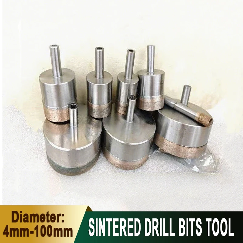 

1 шт., алмазные спеченные сверла для порошка, инструмент, хвостовик 10 мм, диаметр 4 мм-100 мм, мрамор, фарфор, стекловолокно, плитка, керамический нефрит, открывалка для отверстий