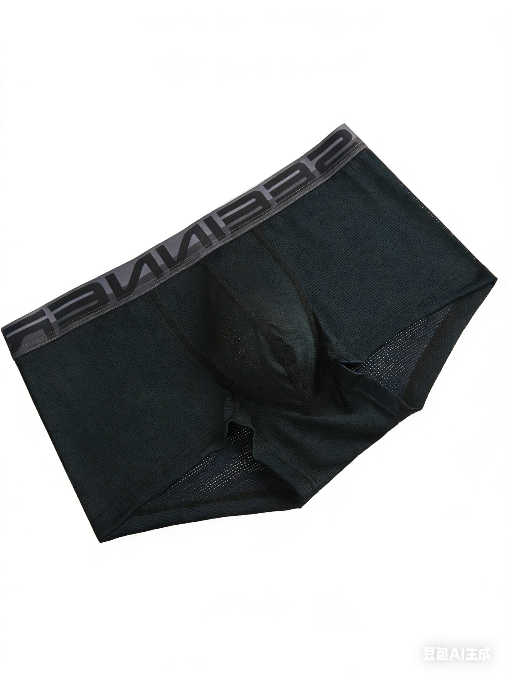 

Мужские трусы-боксеры с логотипом на поясе, из сетчатого ледяного шелка, дышащие, с U-образным карманом, высокоэластичные, удобные трусы-шорты