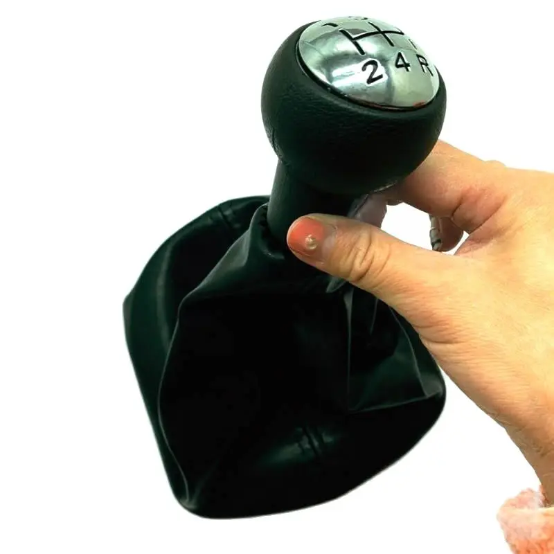 leather Dust-proof Gear Shift Cover 5 Speed Gear Shift Stick Knob Cover for Peugeot 207 307 406 car styling view 3