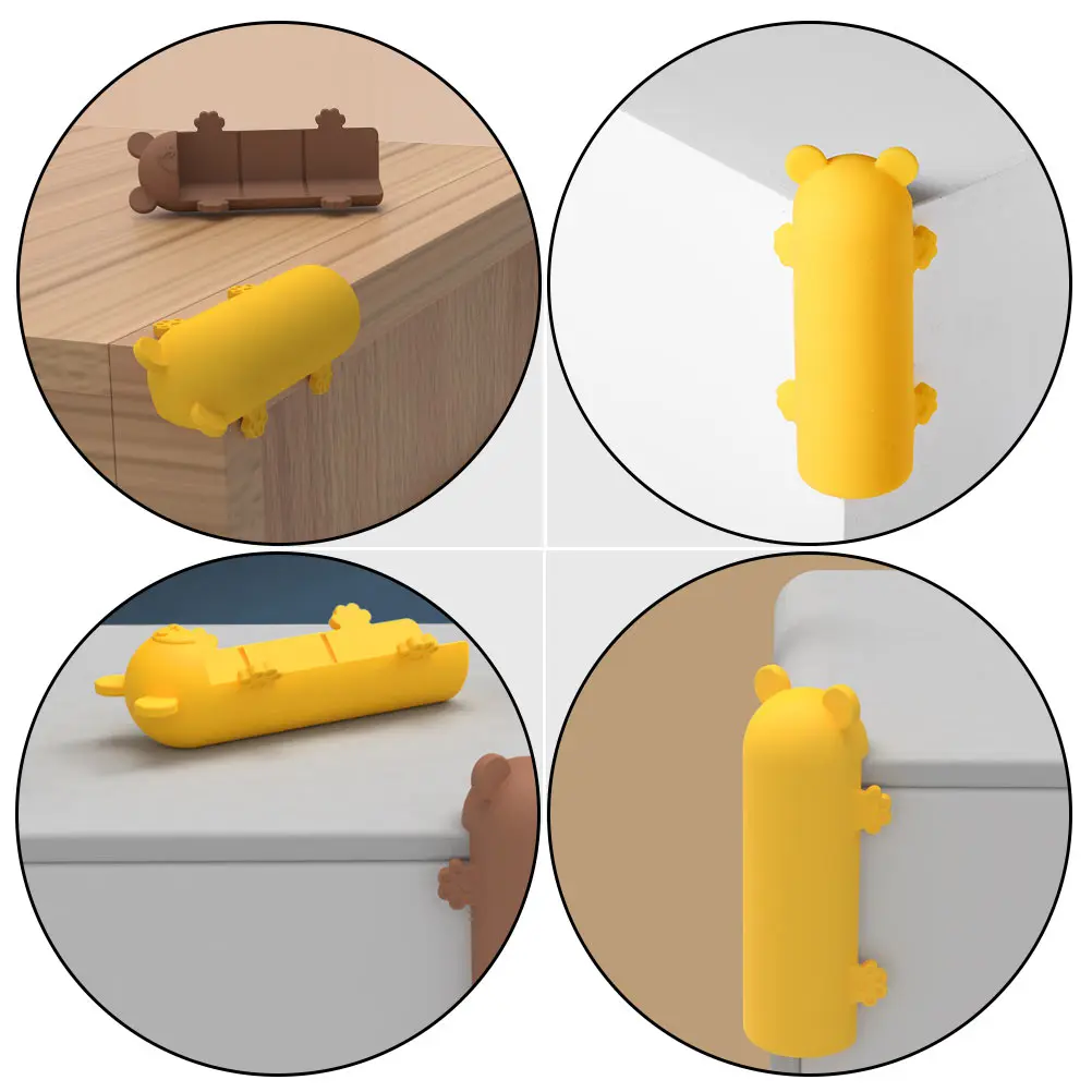 

4 Pcs Furniture Silicone Protective Corner Hard Bumper Range Hood Cover for Kids Guard Protector Child