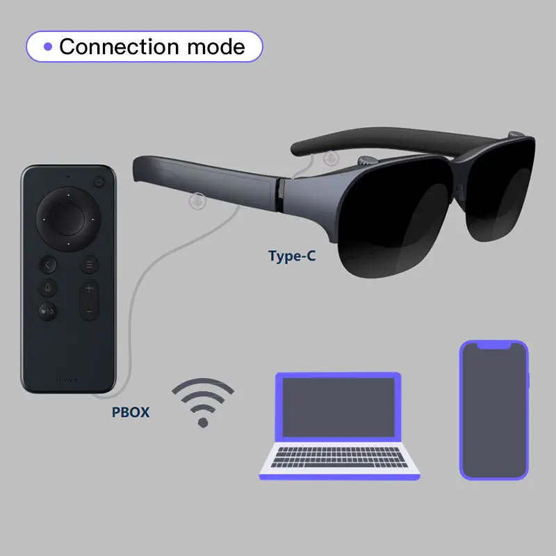 2024 New Oem Vr 1080p Hd Smart Ar Glasses Seat For Charging Adjustable Diopter Ar Glass Data Transmission