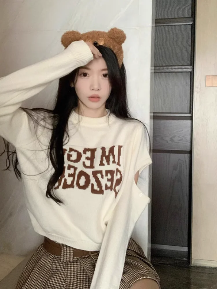 

Design Sensation Hollow out oulder Long Sve Sweater Women's Loose Casual Autumn Vintage American Sle Slimming Overhead...