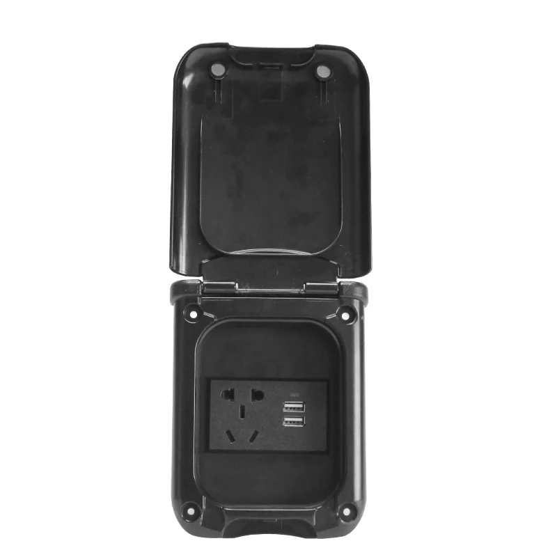 RV Accessories RV External Power Socket Waterproof Black Camper Power Socket
