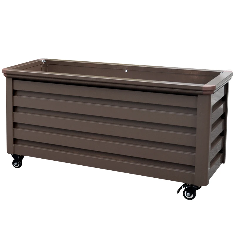 

Aluminum alloy mobile flower box outdoor courtyard balcony flower pot outdoor flower slot roof planting box with pulley