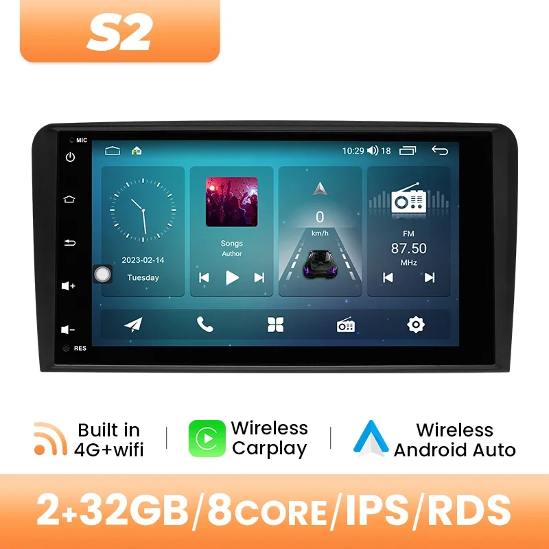8Inch IPS Android14 AI Voice Draadloze Carplay Autoradio Multimedia Voor Audi A3 2 8P 2003-2013 8GB 128GB GPS Navigatie DSP Audio