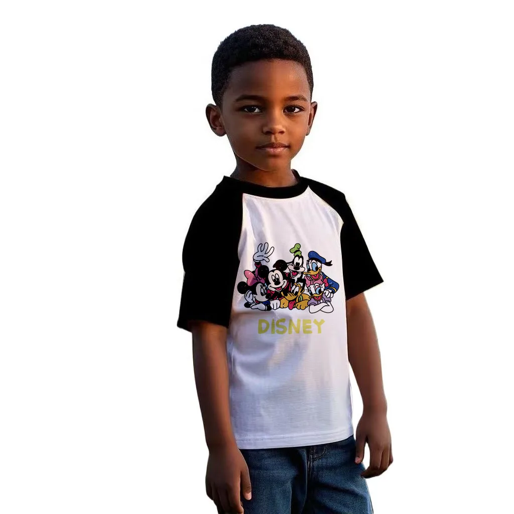 

Disney Pattern Kids T-shirt Summer Clothing Fashion Boys Clothes Short Sleeve Tees Cartoon Cute Baby Children T Shirts 3Y-8y