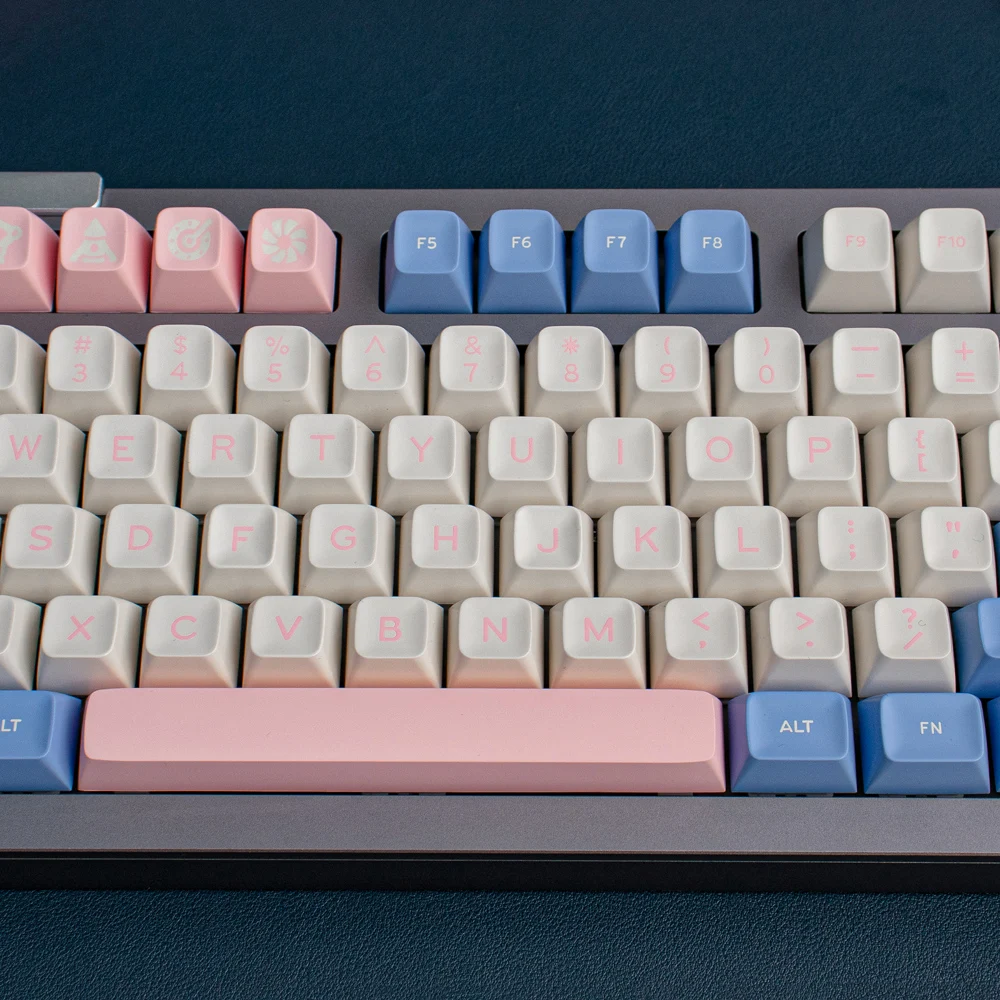 Keycap bubble blue pink SA height full set 237 keys two-color molding for mechanical keyboard 75/98