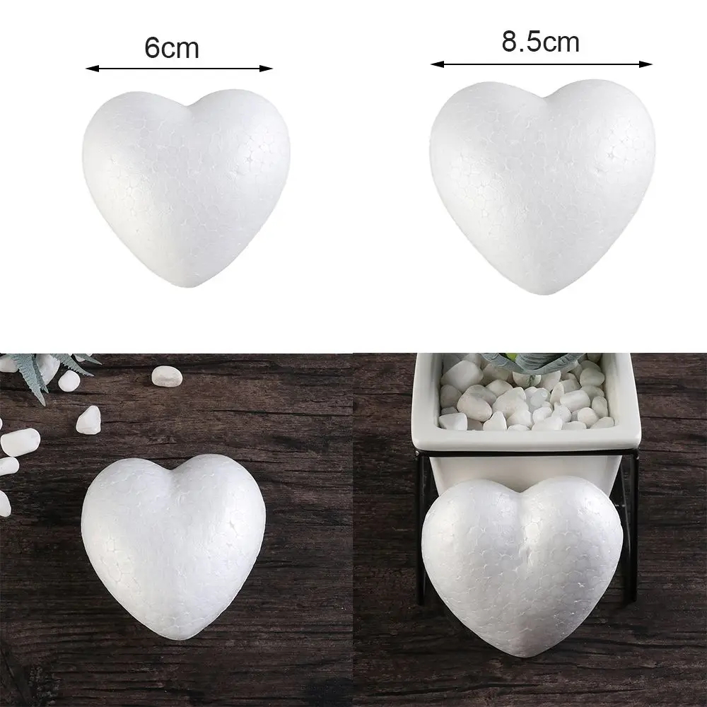 6/8.5/10/15cm Heart Foam Mould White Craft Balls Styrofoam Modelling Polystyrene Wedding Decor DIY Ball Toys Party Decor