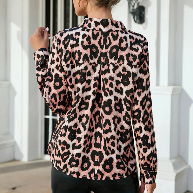 Women's Shirts Lapel Neck Tops Button Down Blouse Elegant Tunic Tops