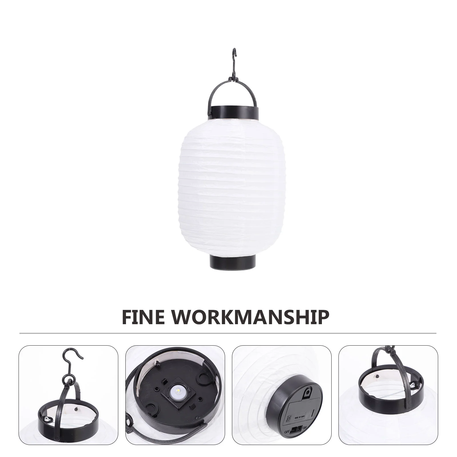 Winter Melon Lantern Decor Prop Black Floor Lamp Table Desk with Lights Home DIY Painting Paper Party Shade