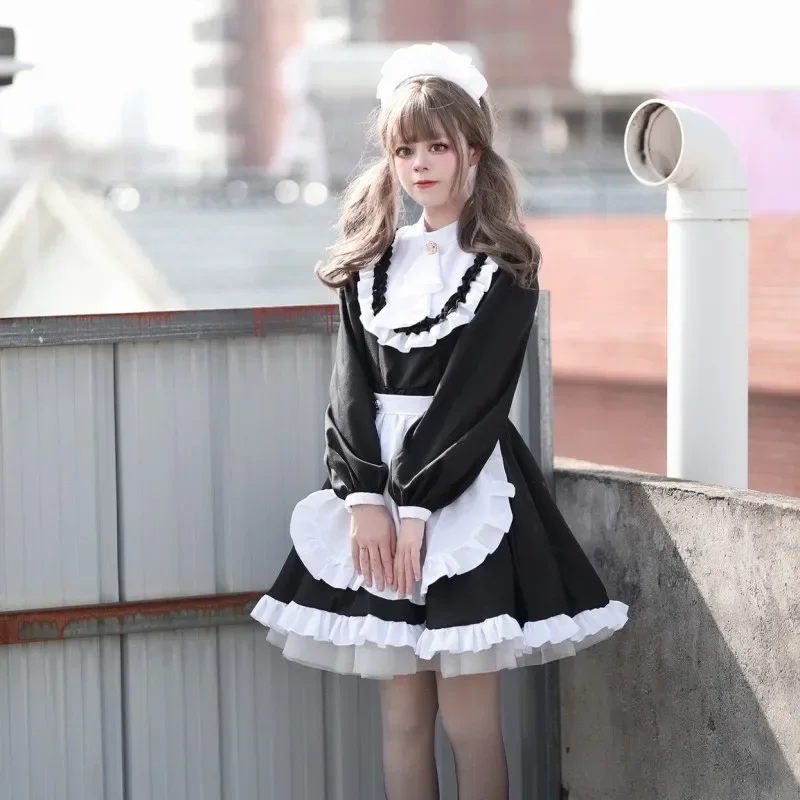 Cosplay di lusso britannica cameriera vestito gioco di ruolo uniforme manica lunga per Lolita Girl Plus Size S-5XL costume anime