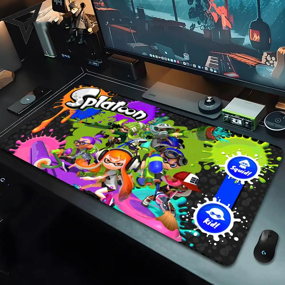 Game Splatoons Mouse Pad Simplicity 80x40cm XL Lockedge Office Computer Desk Mat Table Keyboard Big Mouse Pad