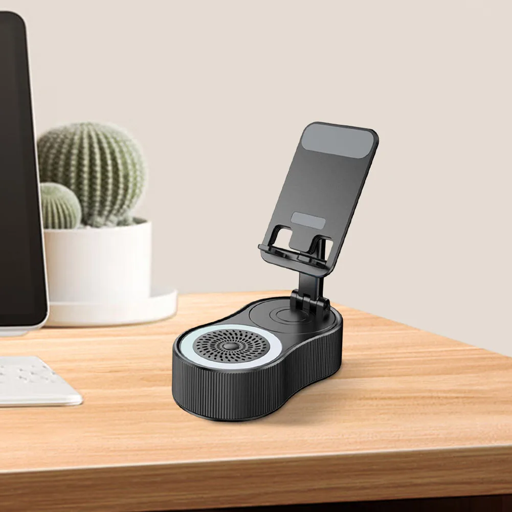 حامل الهاتف الخليوي مع مكبر صوت BT وبنك طاقة قابل للطي حامل جوّال بلاستيكي محمول حامل الهاتف المحمول هدايا عيد الميلاد للرجال والنساء