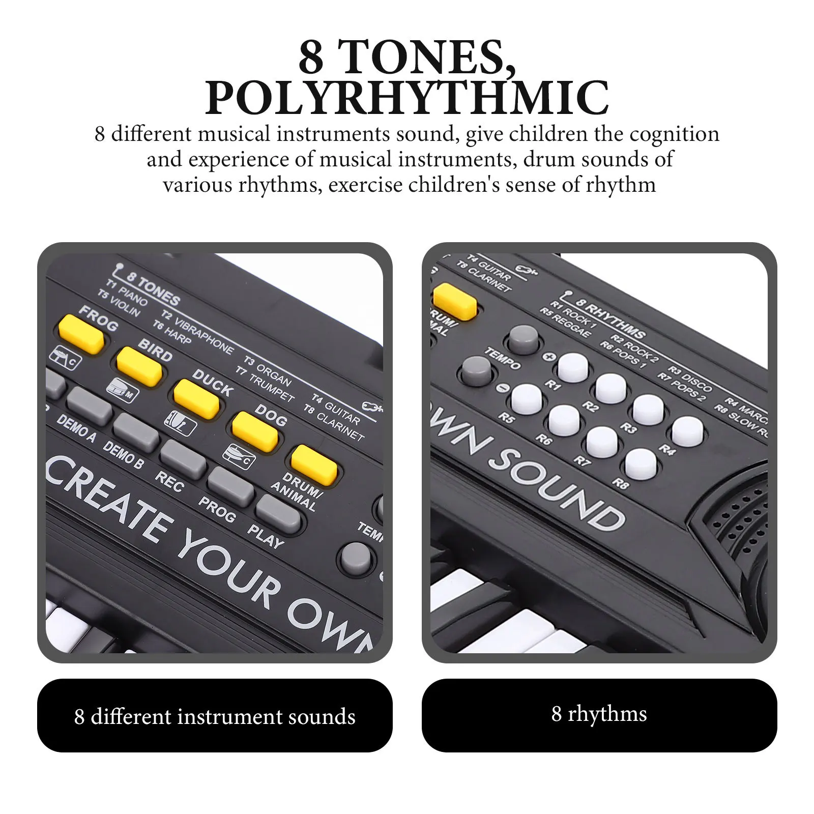 Duurzaam elektronisch pianotoetsenbord 37 toetsen Multifunctioneel plastic Simulatie Muzikaal leerinstrument voor kinderen Intelligent speelgoed