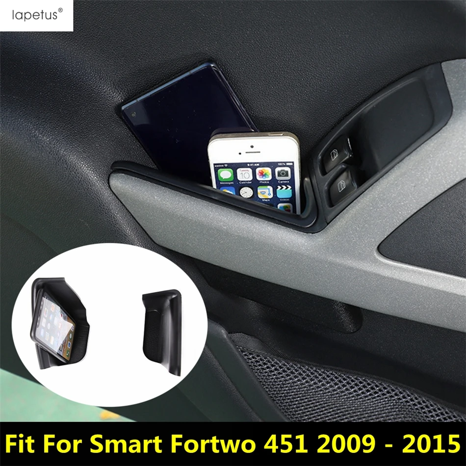 

Car Door Armrest Handle Storage Box Organizer Stowing Tidying Tray Black Interior Accessories For Smart Fortwo 451 2009 - 2015