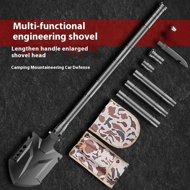 

Folding Shovel Multifunctional Outdoor Gardening Snow Shoveling Tool Mountain Climbing Self-defense Hunting Emergency Tools Kits