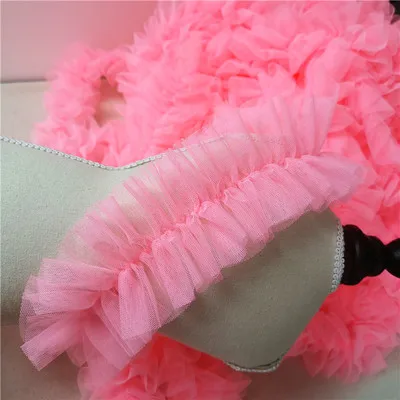 1Meter Neon Ruffle Mesh Lace Fabric DIY Ladies Children\'s Clothes Neckline Cuff Sewing Side Dress Wedding Headwear Accessories