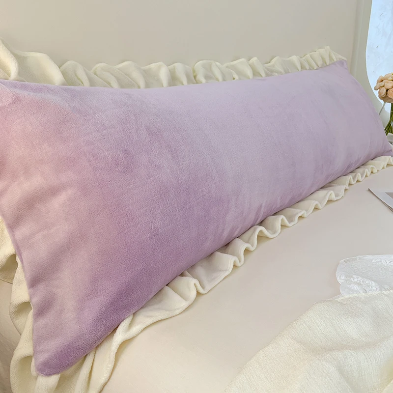 Flannel Double Pillowcase Winter Warm Coral Fleece Long Pillow Case 1.2/1.5 /1.8m Bed 48x150/48x120/48x180cm Pillow Case