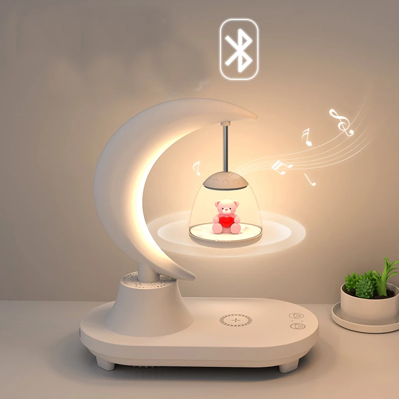 Hot Sell RBG Light Wireless Charger Indoor Table Lamp For Reading Room Bedroom Bluetooth Speaker For Friend Kids Home Decoration