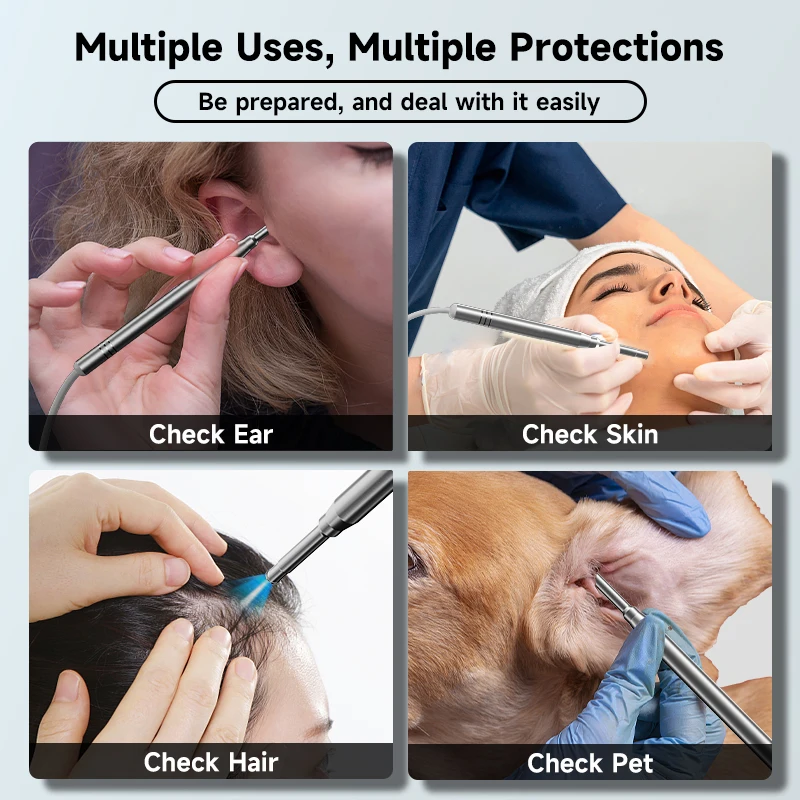 Ear Cleaning Endoscope Camera 3in1 Micro USB Type-c 5.5MM USB C Visual Ear Sticks Ear Pick Ear Spoon 6LEDs for Android Phones PC